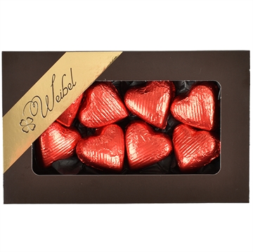 Pralinéhjerter i svart eske