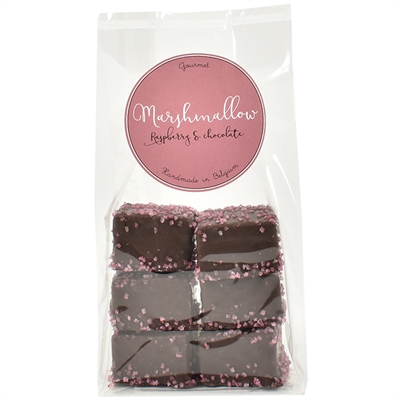 Marshmallow bringebær - mørk sjokolade