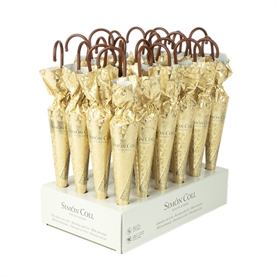Sjokoladeparaplyer Gold diamond - Lys sjokolade