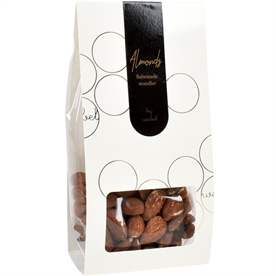 Saltristede mandler i omslag