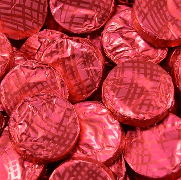 Mørk sjokolade i rød folie